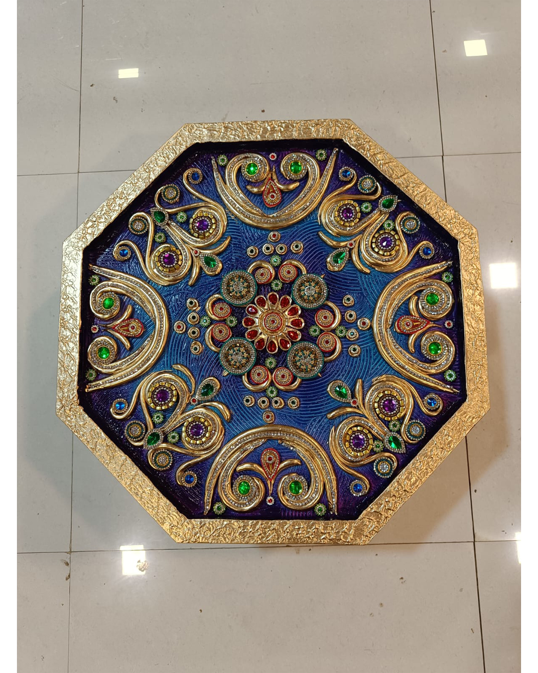 Riddhi Siddhi Art Creations - Floral Octagonal Chowki